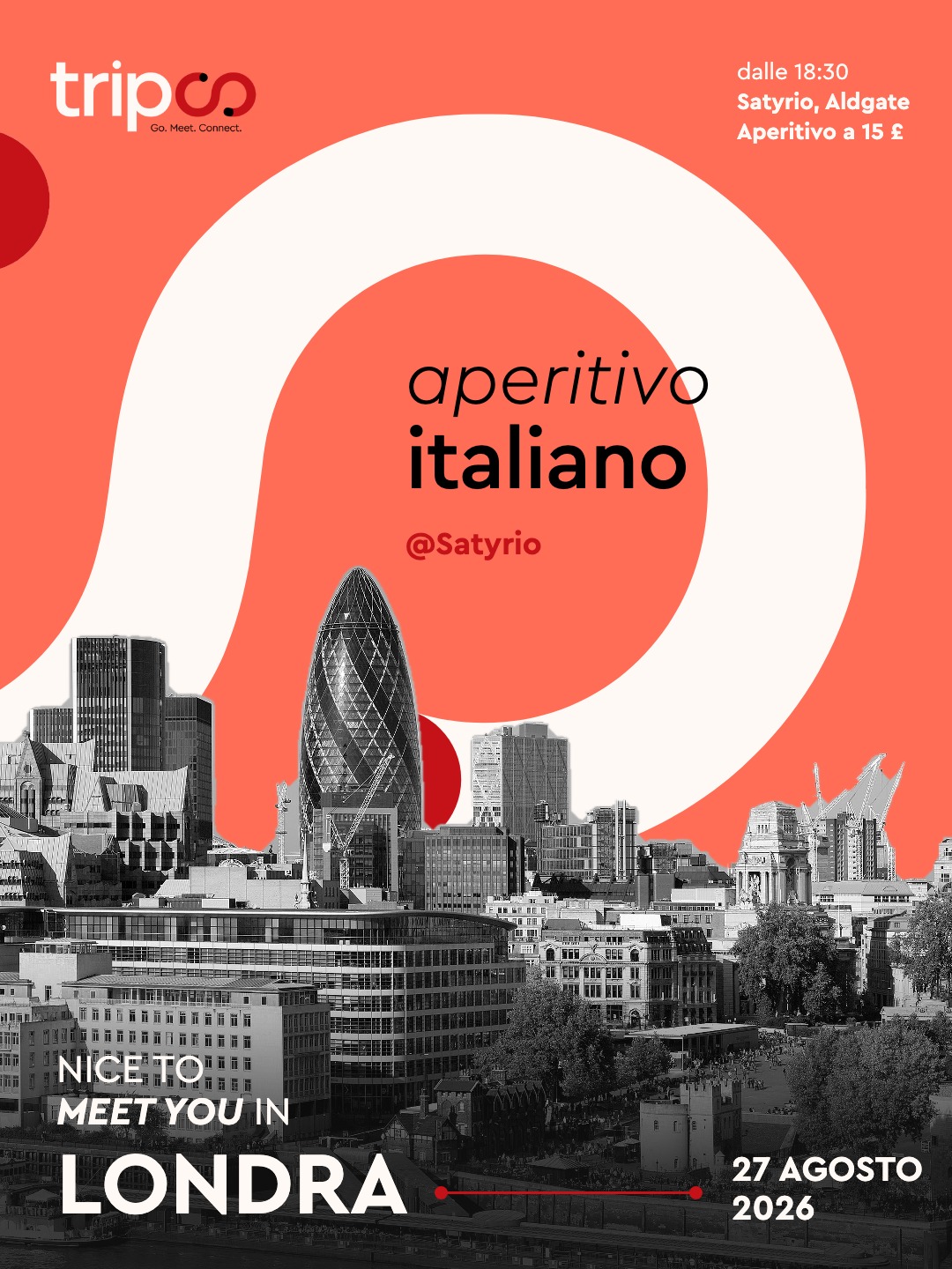 Locandina Tripco London · Aperitivo Italiano @Satyrio – Londra