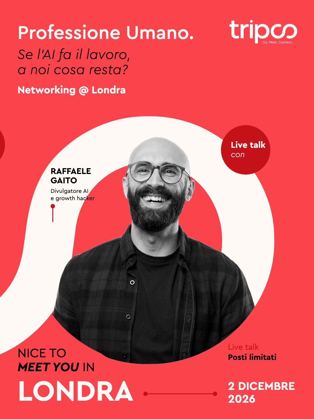 Locandina Professione Umano a Londra, con Raffaele Gaito